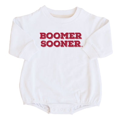 boomer sooner graphic sweatshirt bubble romper 
