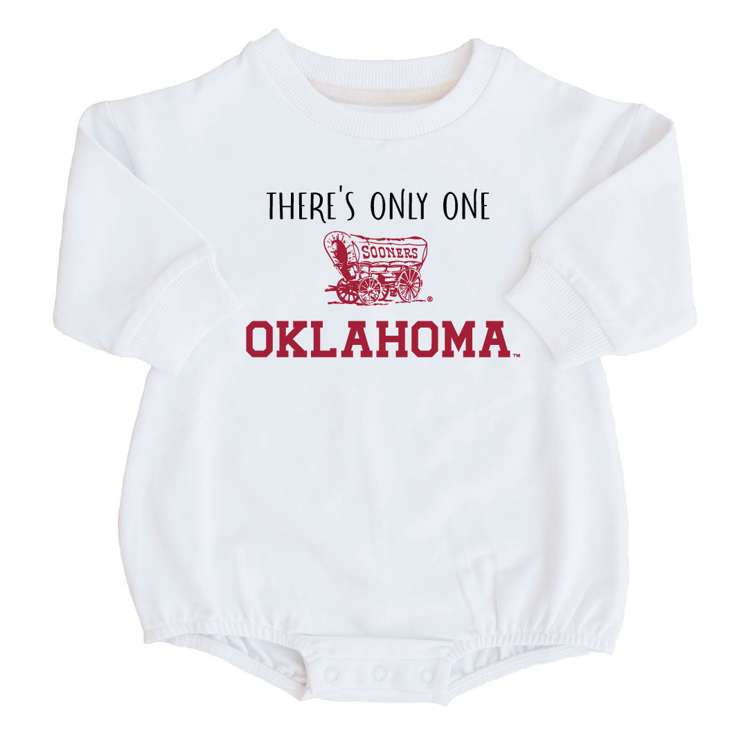 there's only one oklahoma graphic sweatshirt bubble romper 