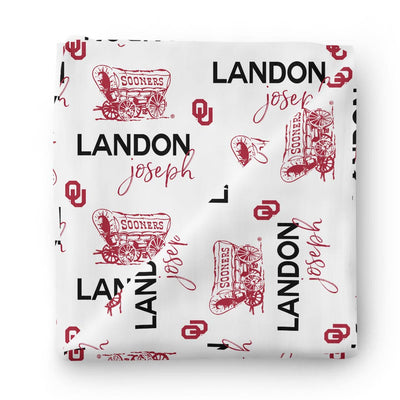 ou white personalized swaddle blanket for babies 