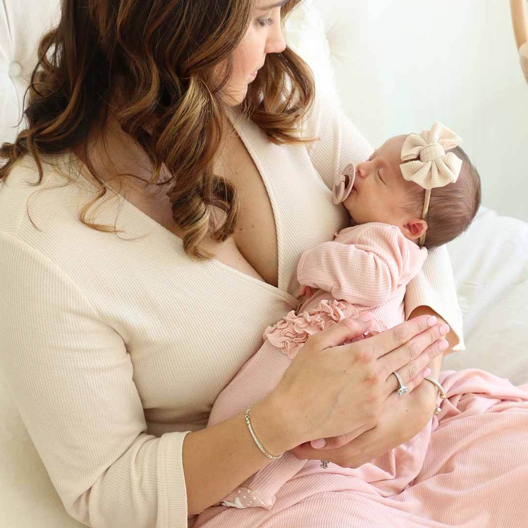 Solid Mauve Knit Maternity Robe