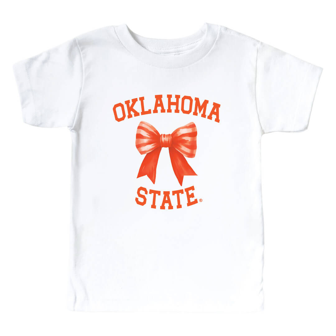 Oklahoma State University | Footballs & Bows Kids Graphic Tee