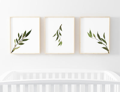 olive leaf nursery wall art set