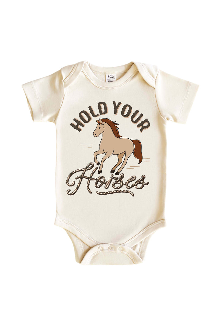 hold your horses graphic bodysuit for boys 