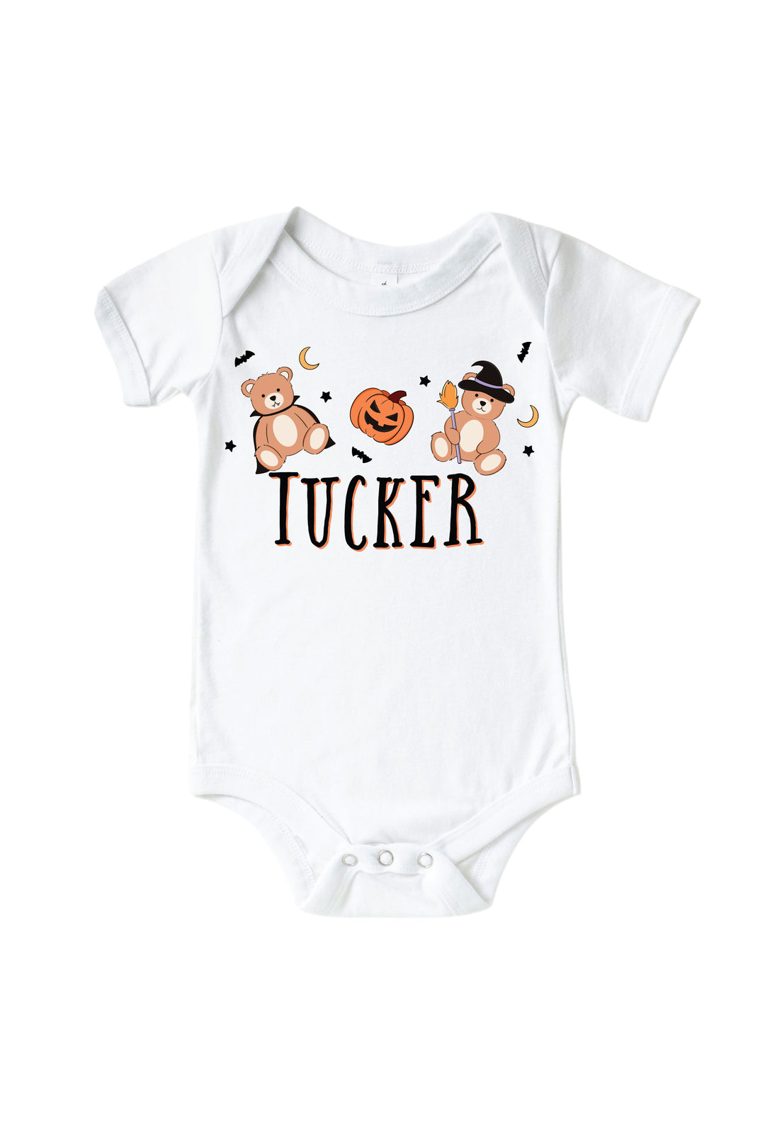 Personalized Beary Scary Graphic Bodysuit & Kids Tee | White