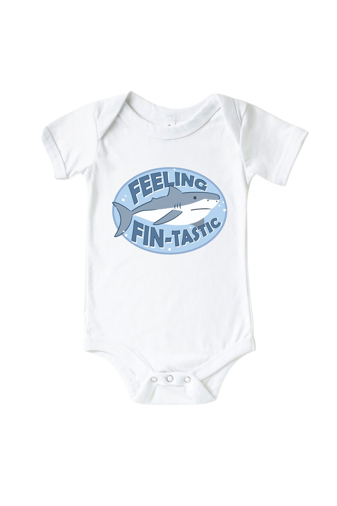 feeling fin-tastic shark graphic tee for toddlers in white