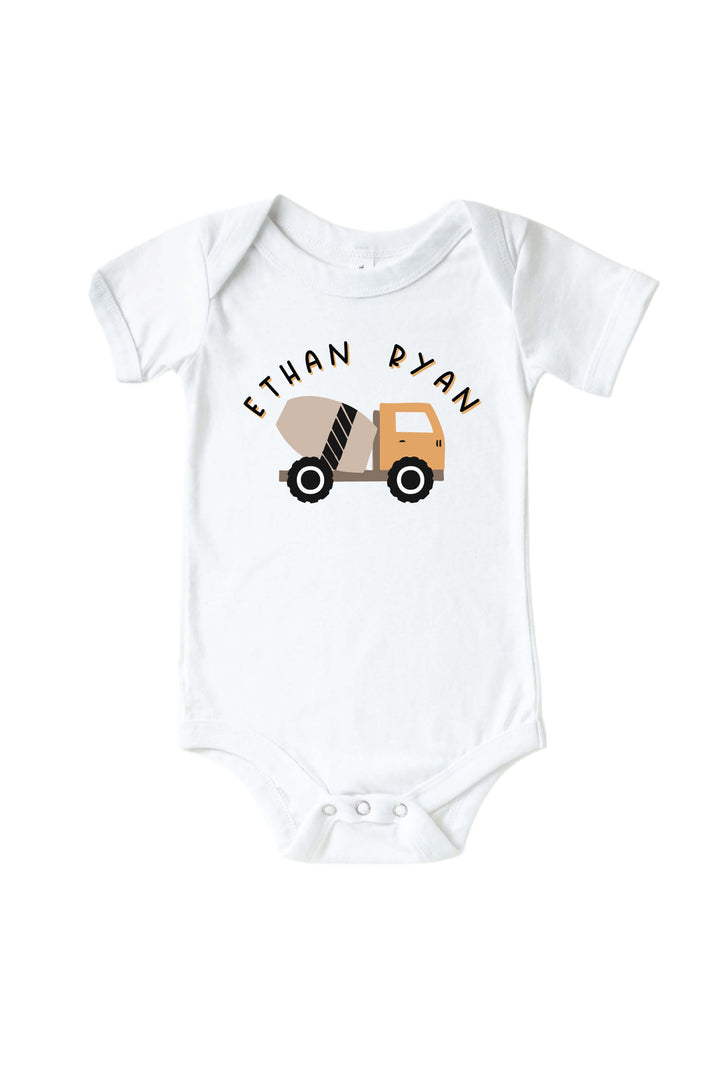 personalized little builder graphic bodysuit 