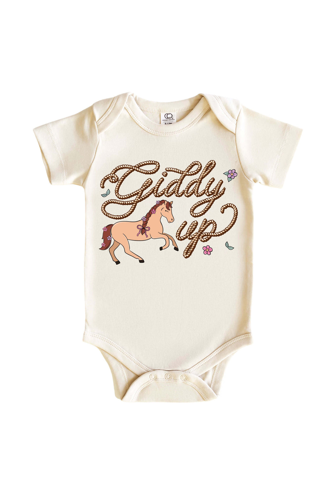 giddy up pink graphic bodysuit for girls 
