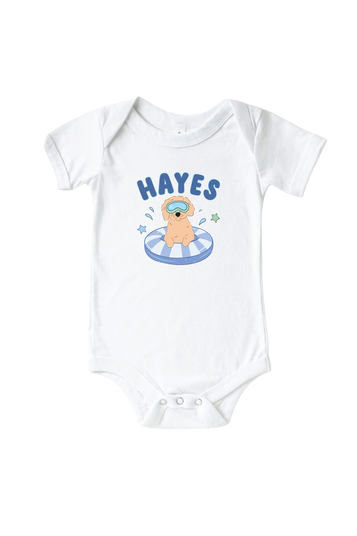 personalized dog print graphic bodysuit and tee set for babies