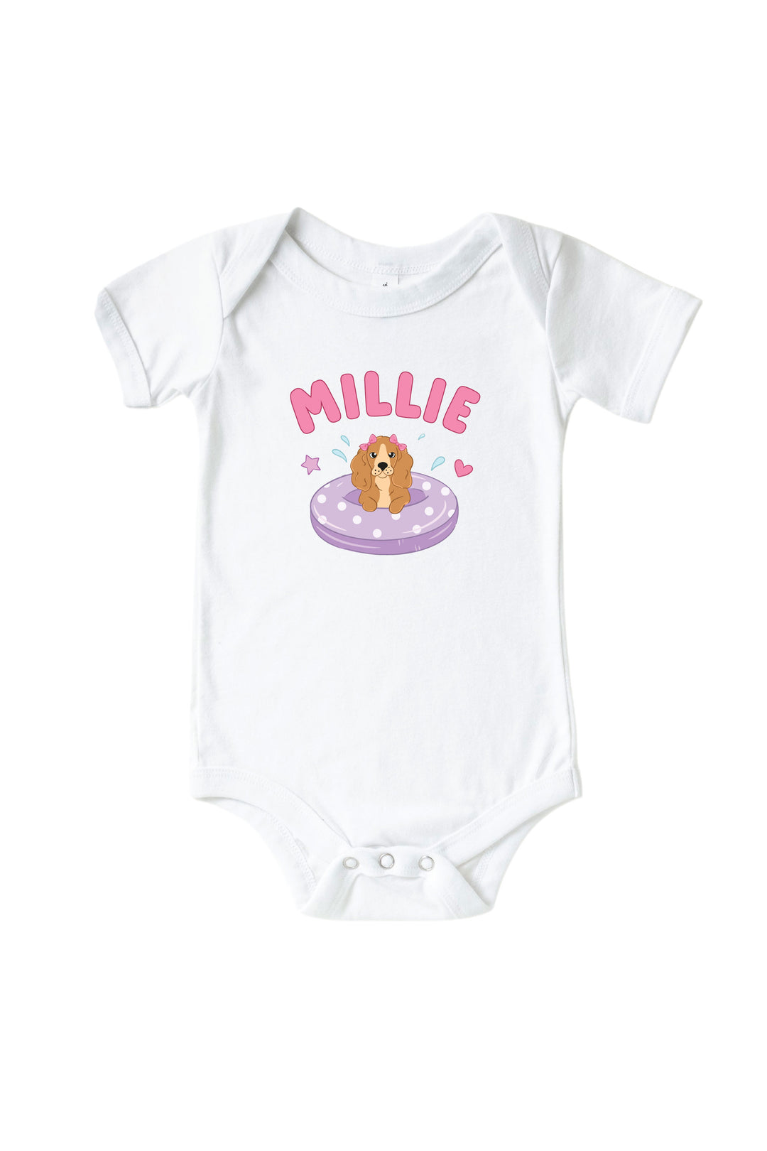 personalized dog print graphic bodysuit and tee set for babies