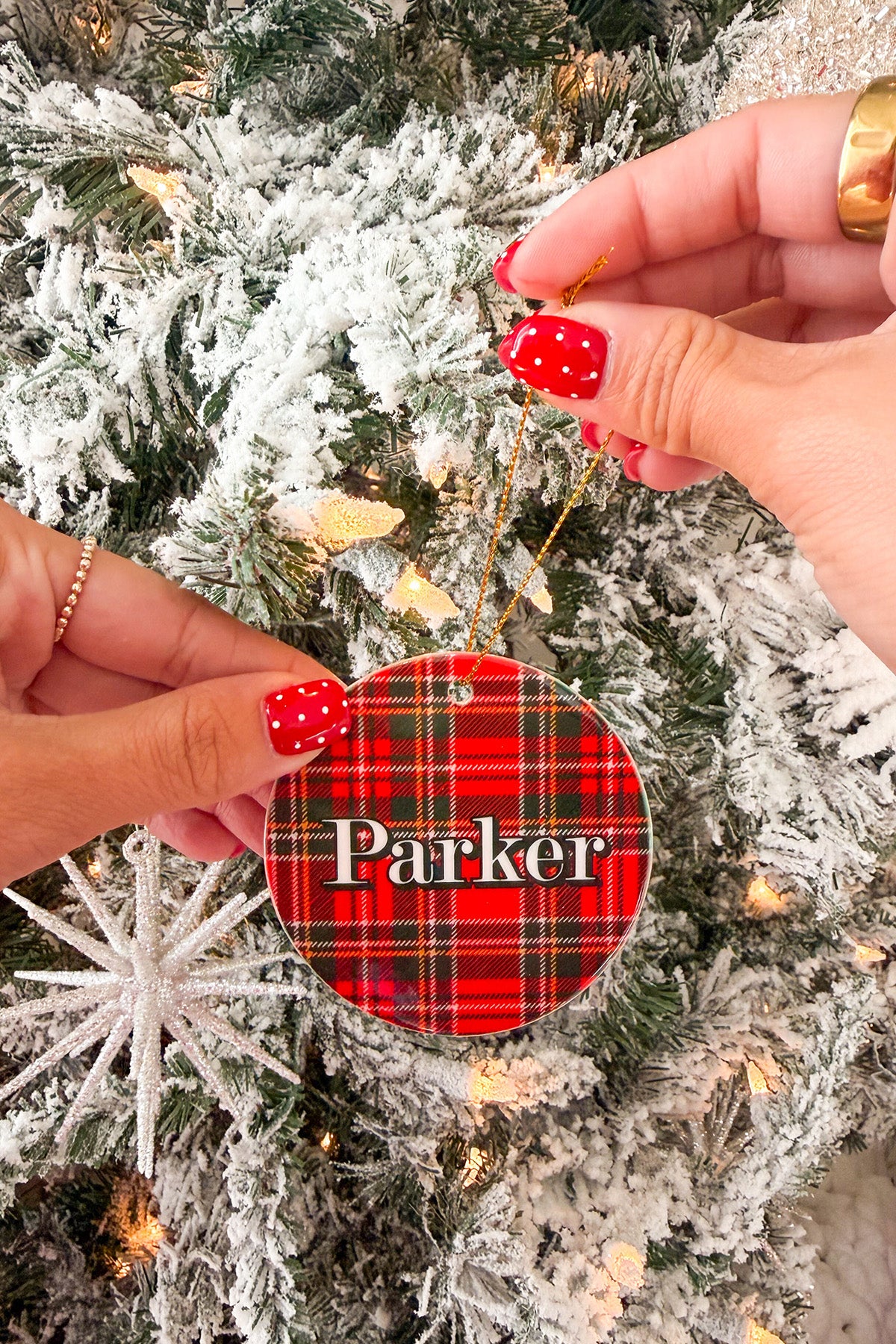 Personalized Christmas Ornament | Plaid Tidings