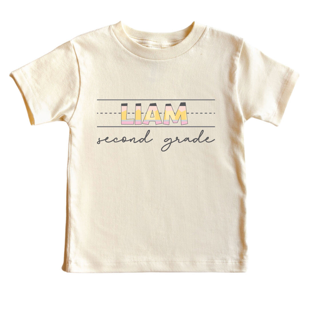 personalized second grade graphic tee for kids 
