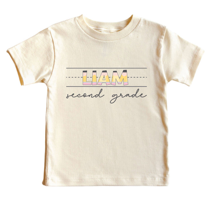 personalized second grade graphic tee for kids 