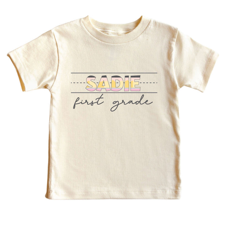personalized first grade graphic tee for kids 