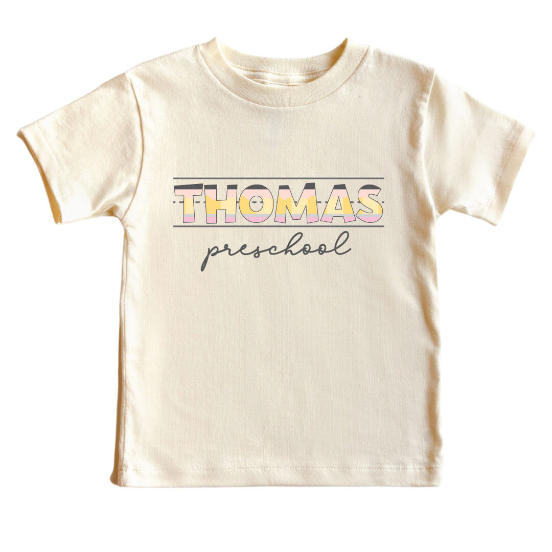 personalized preschool graphic tee for kids 