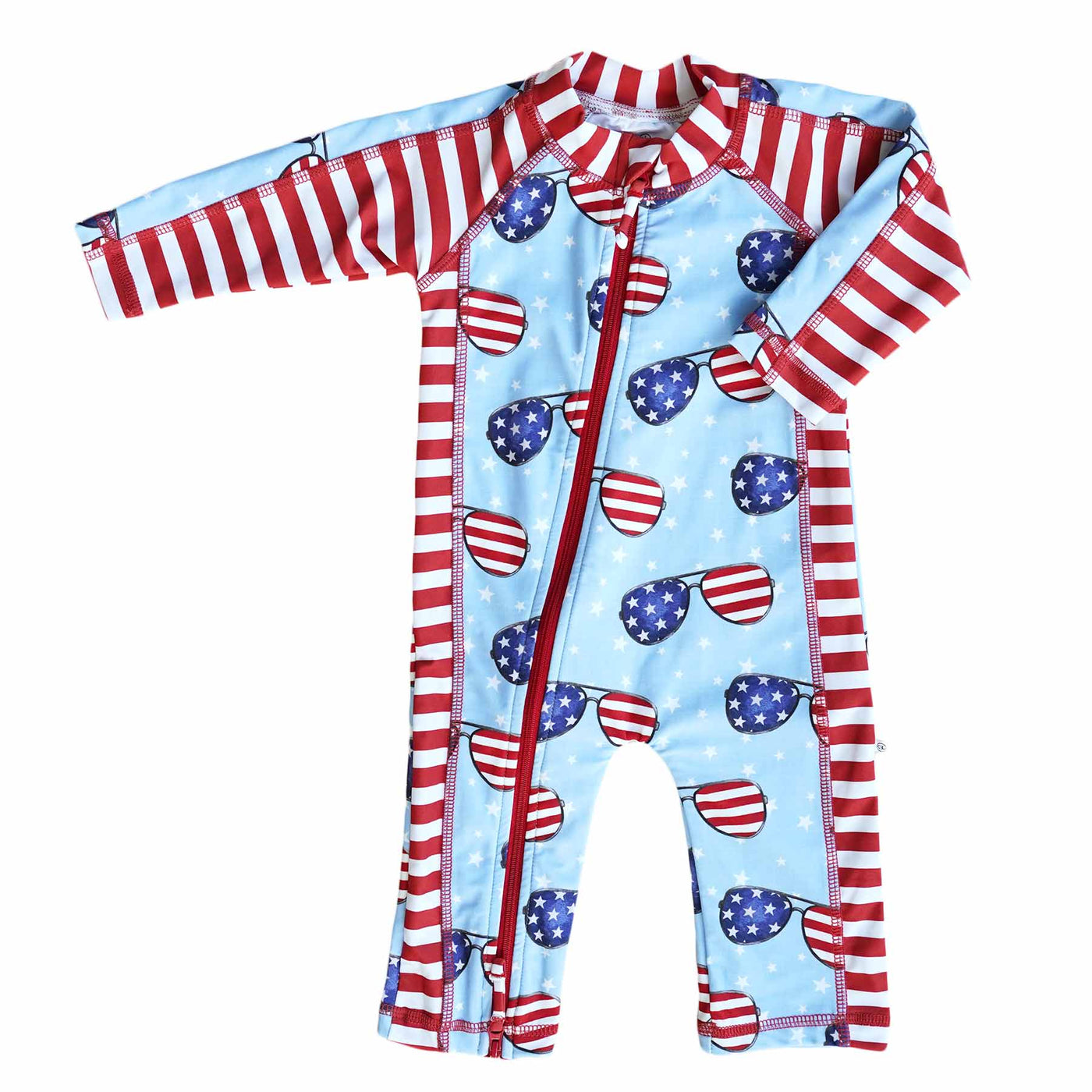 baby sunglasses romper for the 4th of july long sleeve rash guard with full length pants 