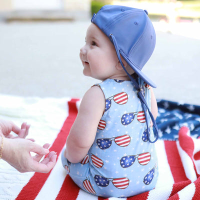 bamboo sleeveless shorts fourth of july romper for babies 