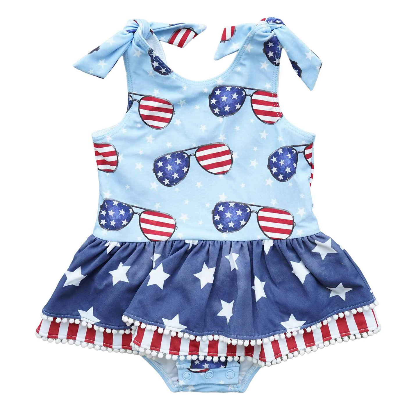 patriotic summer tiered skirt swimsuit 