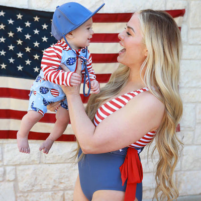 american flag fourth of july swimsuits for moms