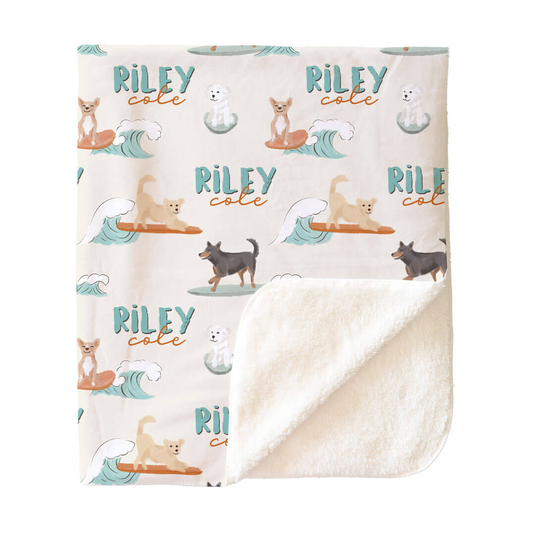 Paddle Pups Personalized Kids Blanket