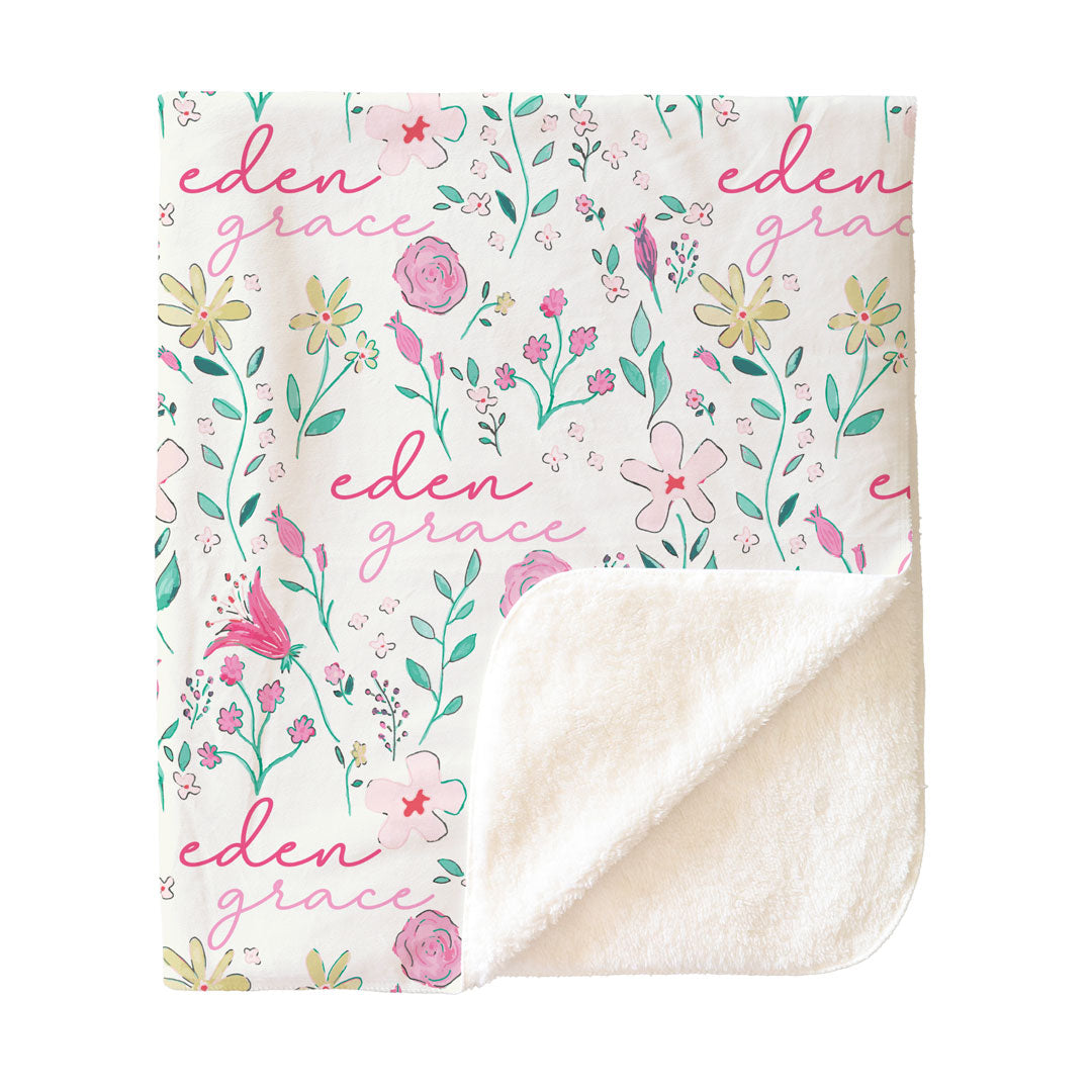 Paris Petals Personalized Kids Blanket