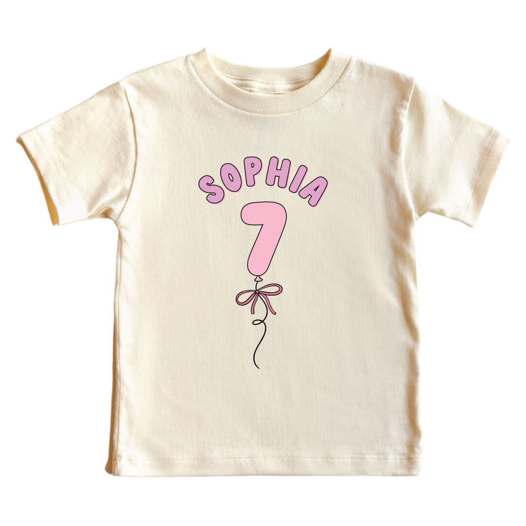 7th birthday personalized graphic tee for girls 