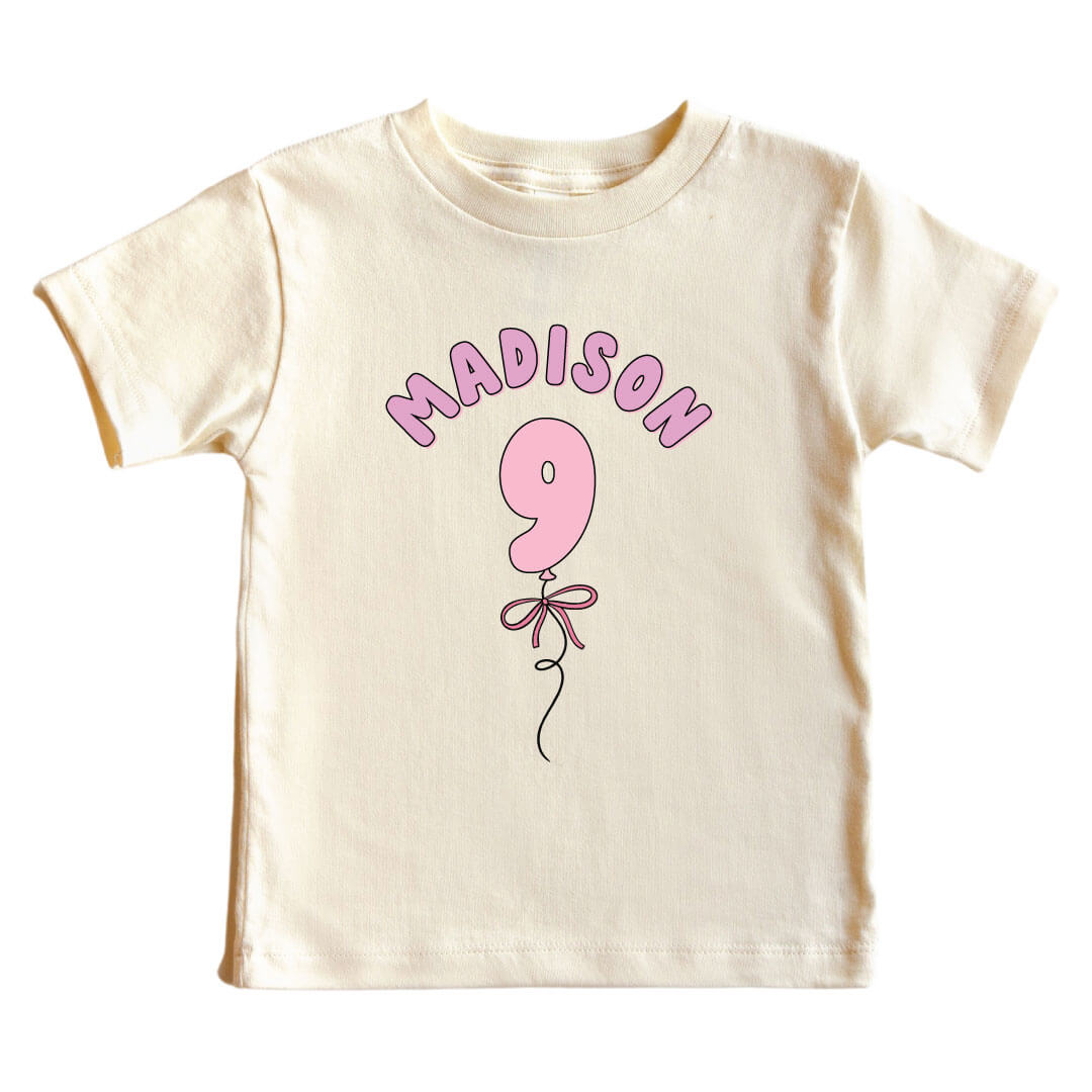 9th birthday personalized graphic tee for girls 