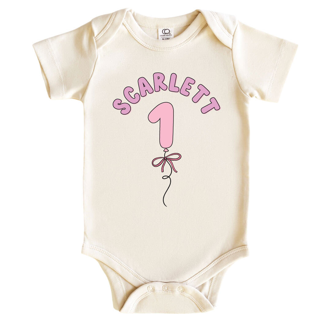 1st birthday personalized graphic bodysuit for babies 