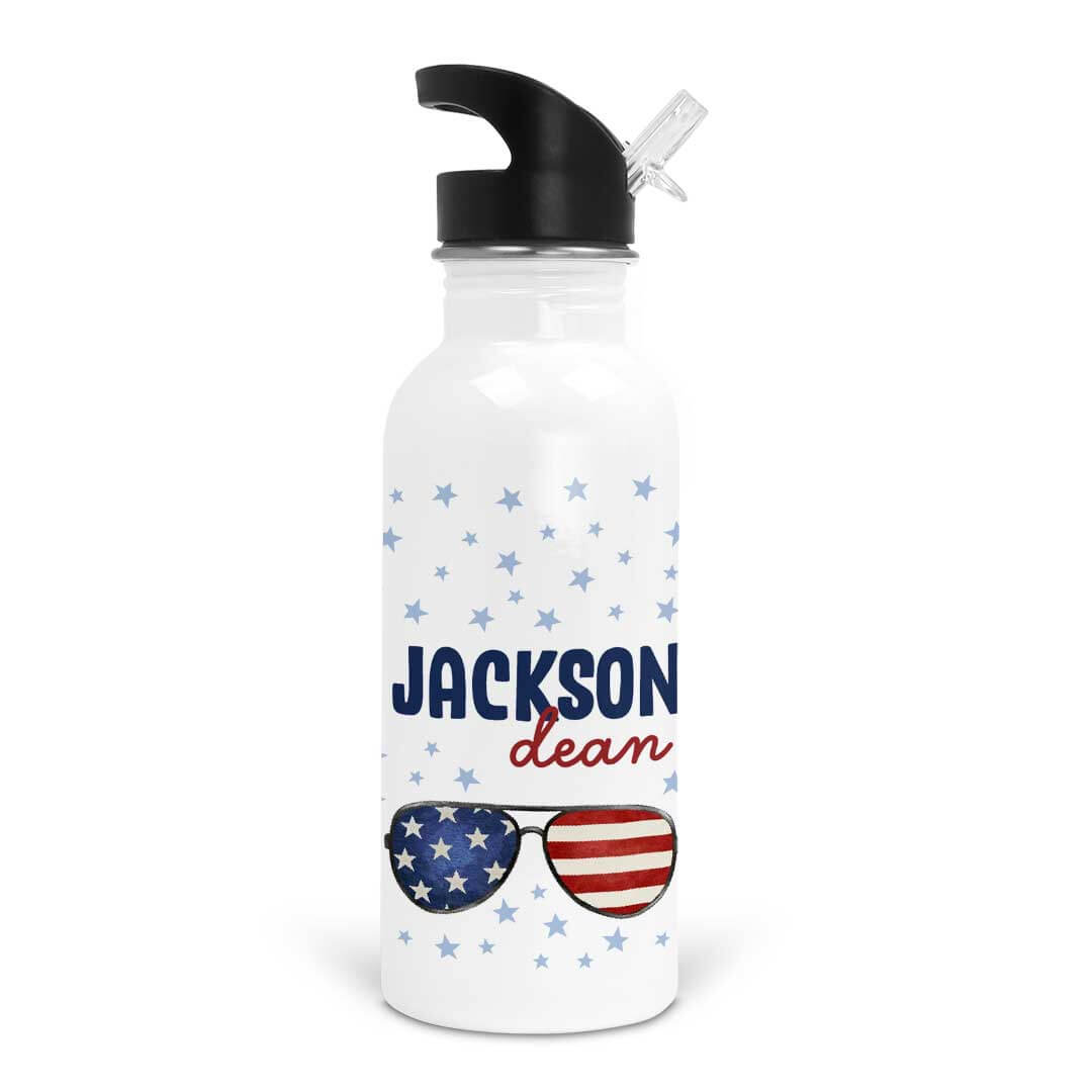 kids personalized fourth of july water bottle 