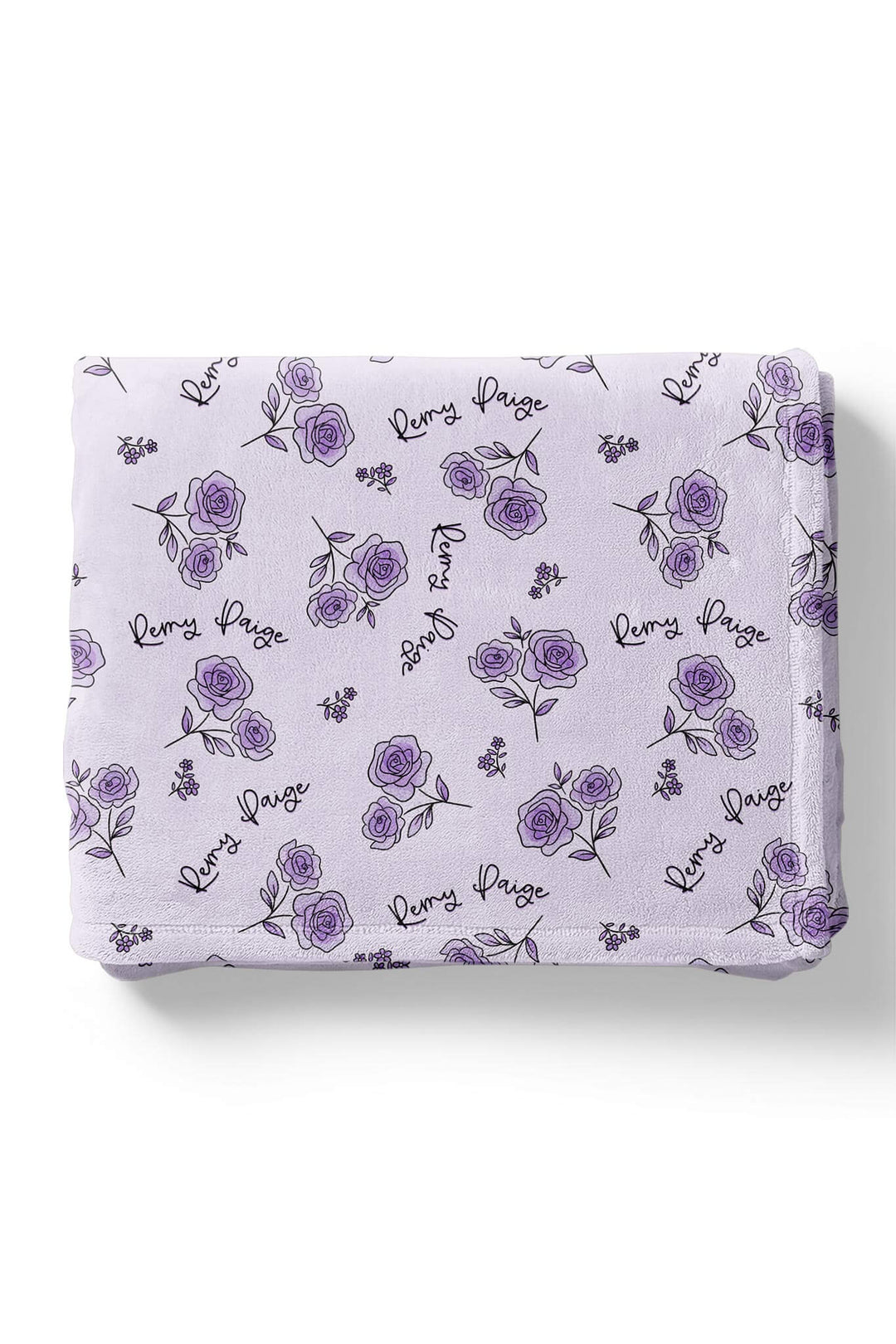 caden lane personalized blanket in amethyst garden purple floral