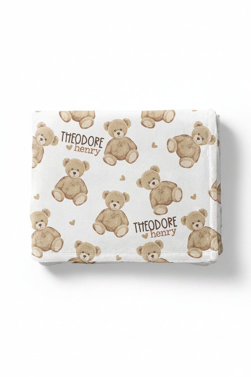 personalized teddy bear blanket for kids