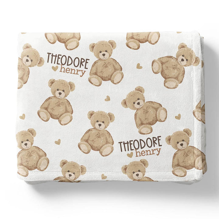personalized teddy bear blanket for kids