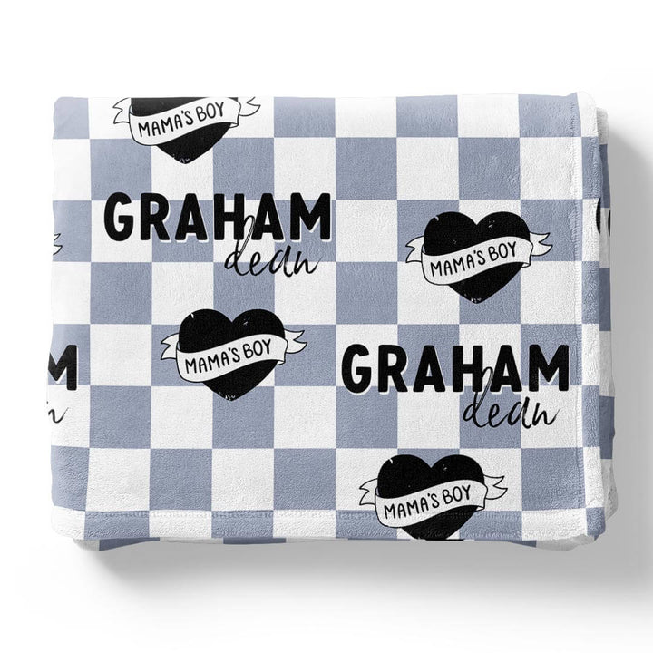 mama's boy personalized kids blanket 