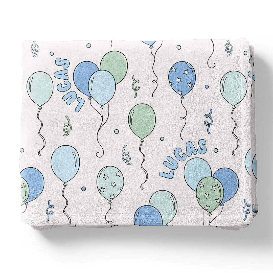 Party Time Personalized Kids Blanket | Blue