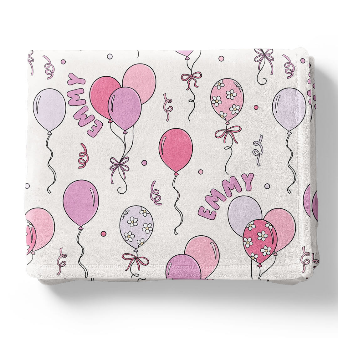 Party Time Personalized Kids Blanket | Pink