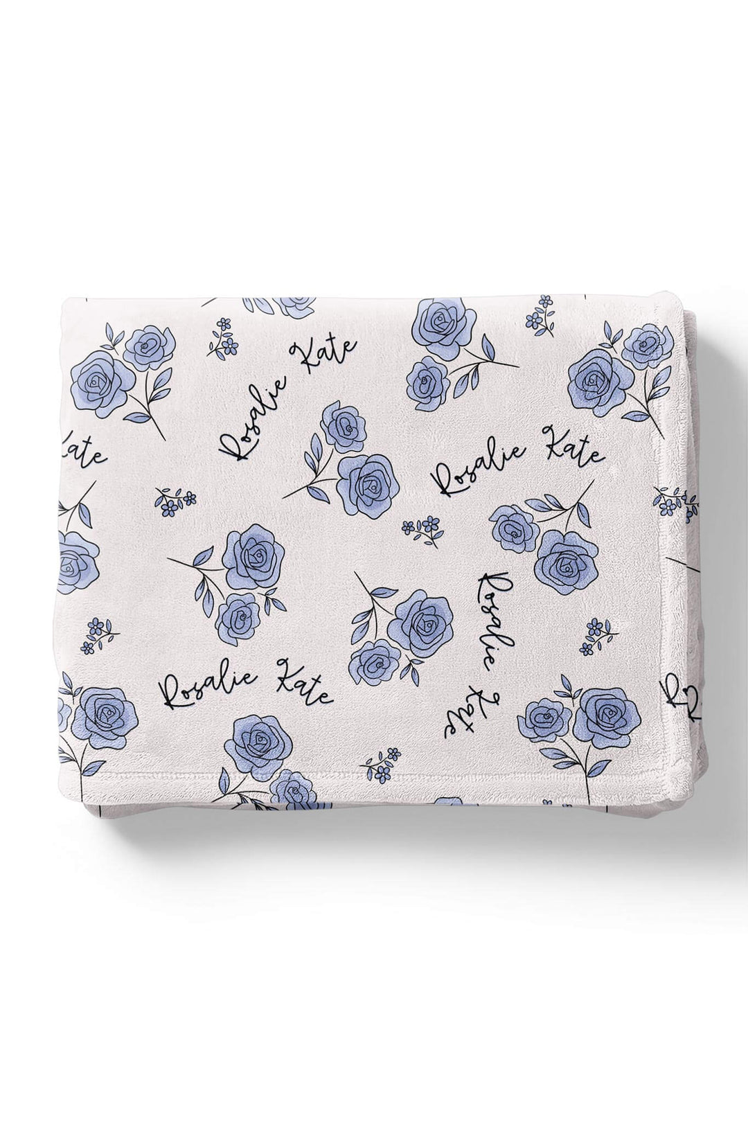 blue rose personalized blanket for kids 