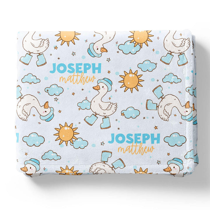 Silly Goose Personalized Kids Blanket | Blue