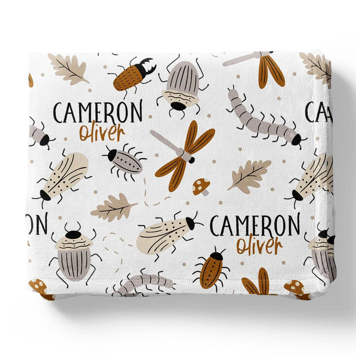 neutral bug personalized blanket for kids 