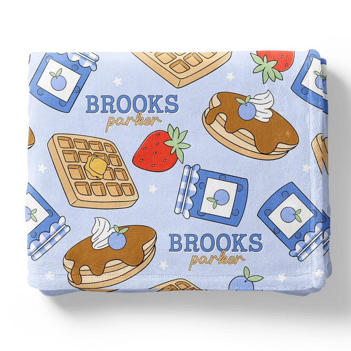 blue sweet stacks personalized kids blanket 