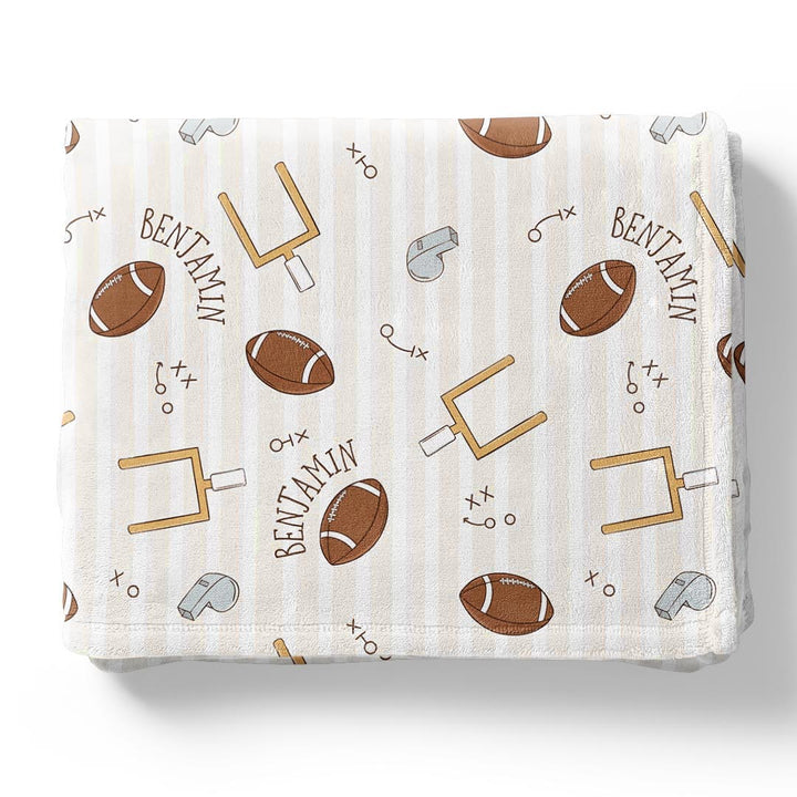 tiny touchdowns personalized kids blanket 