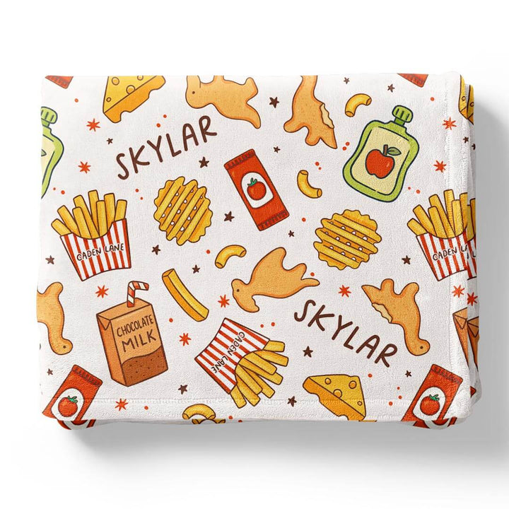 junk food personalized blanket for kids 