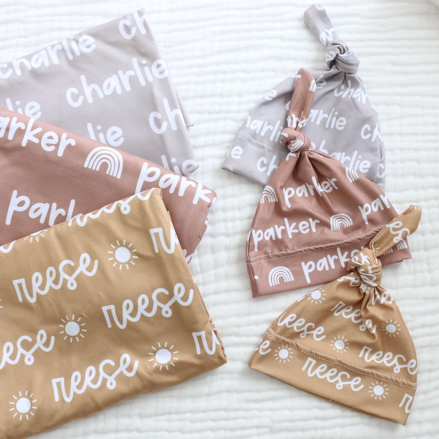 personalized swaddle blanket graphic neutrals 