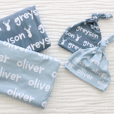 graphic blues personalized baby name swaddle blanket 