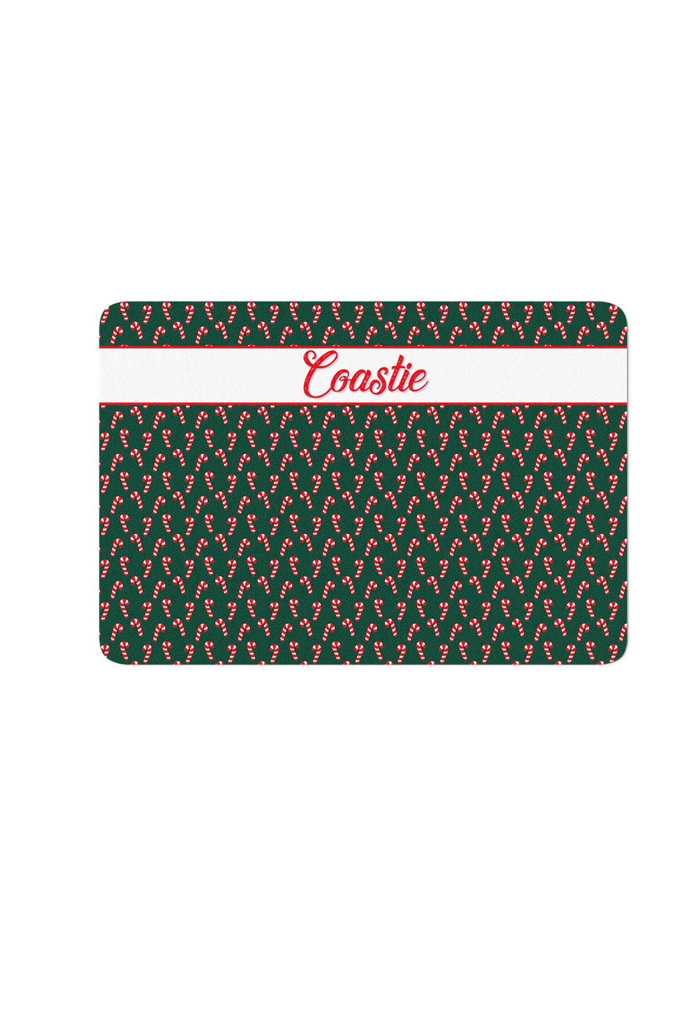 Personalized Christmas Pet Placemat | Peppermint Stroll Green