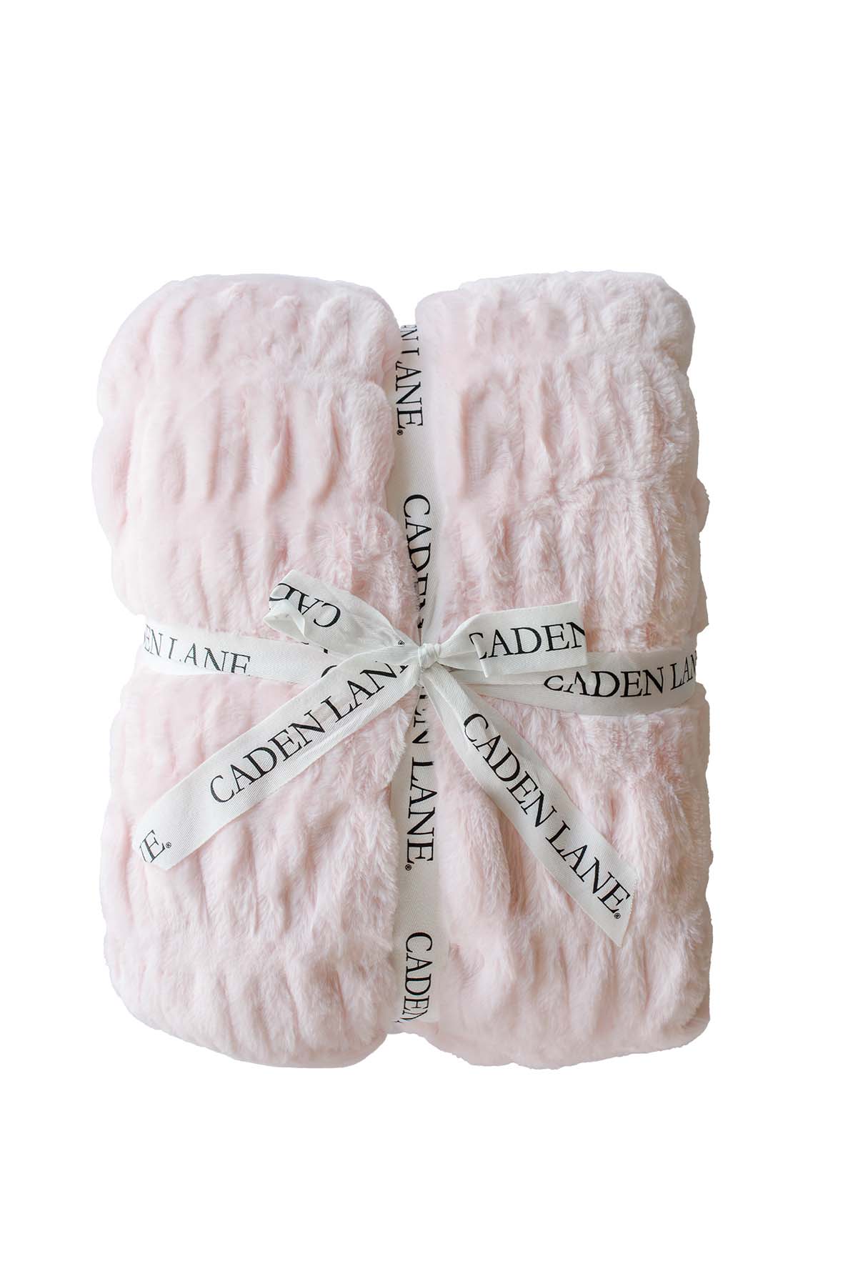 Double-Ruched Faux Fur Blanket | Barely Pink