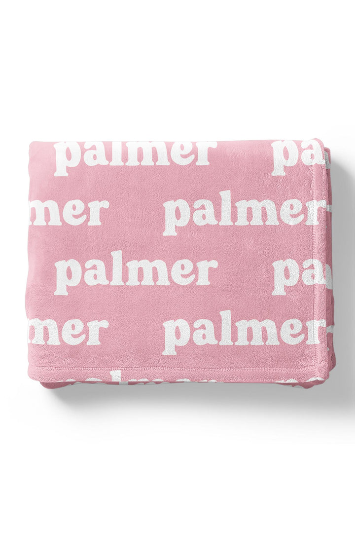 Caden Lane Pink Marshmallow-Block-Personalized-Blanket