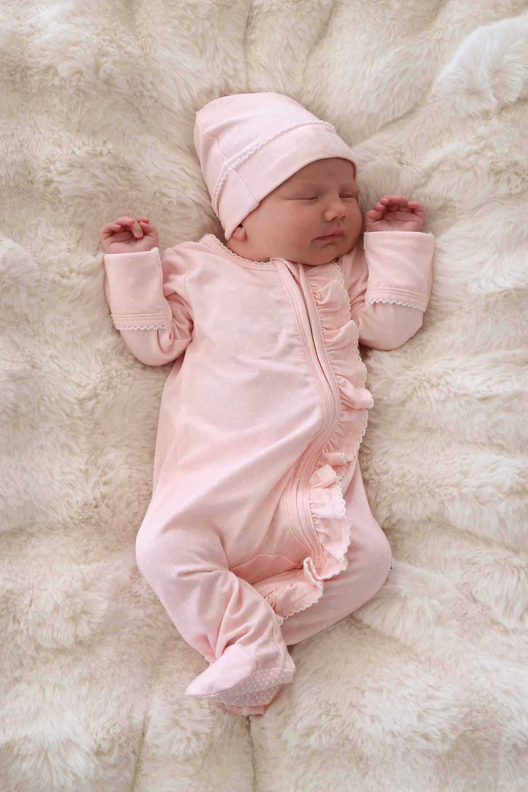 nonpersonalized pink picot footie