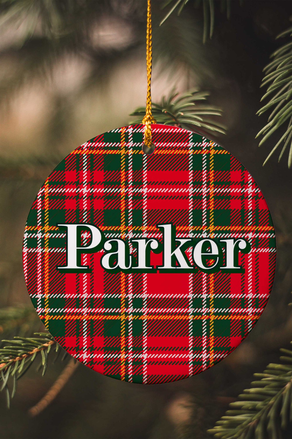 Personalized Christmas Ornament | Plaid Tidings