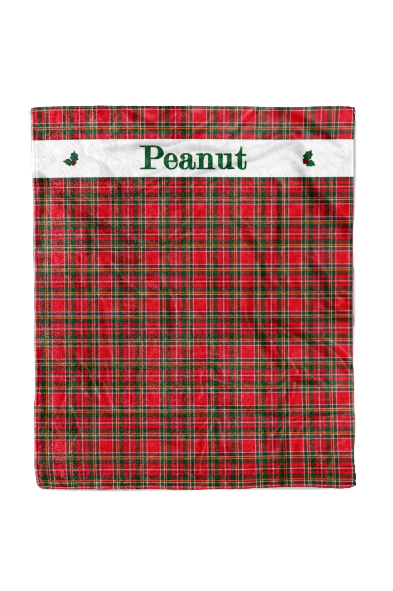 Personalized Christmas Pet Blanket | Plaid Tidings