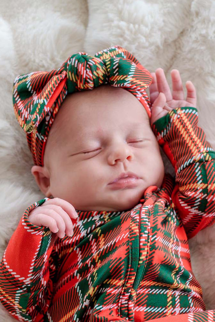Christmas Knit Bow Headwrap | Plaid Tidings