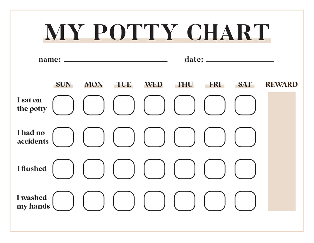 potty training chart for kids 